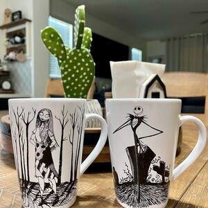 Nightmare Before Christmas Black and White Mug Set
